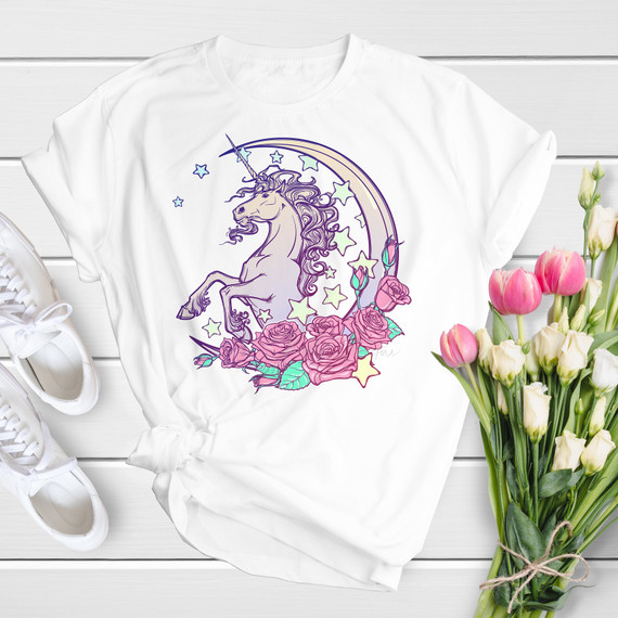 Unicorn Rose Moon Sublimation Transfer