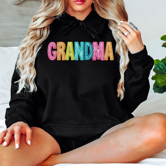 Bright Groovy Grandma Faux Sequins DTF Heat Transfer 