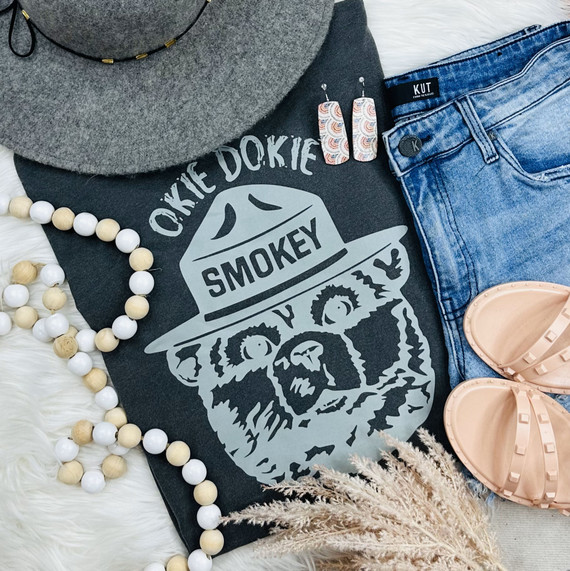 Okie Dokie Smokey Screen Print Heat Transfer