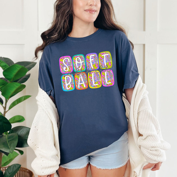 Softball Messy Paint DTF Heat Transfer