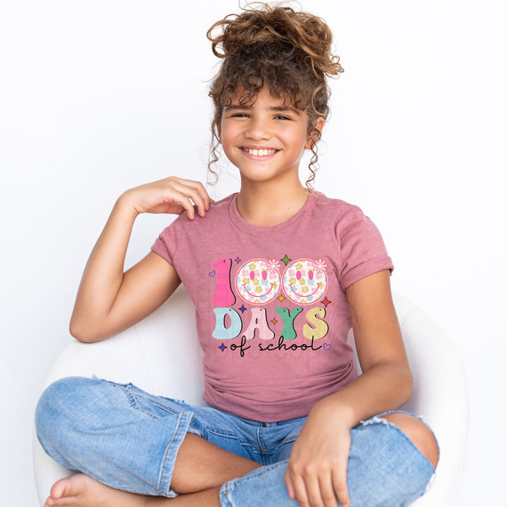 100 Days Of School Flower Power DTF Heat Transfer