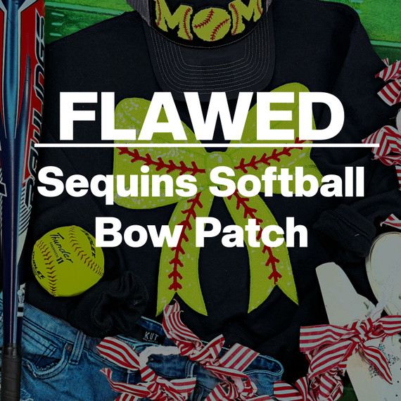 FLAWED Sequin Softball Bow Patch *READ DESCRIPTION*