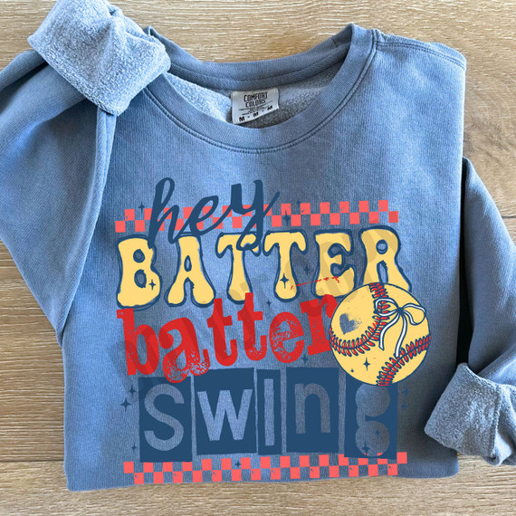 Hey Batter Batter Softball DTF Heat Transfer 