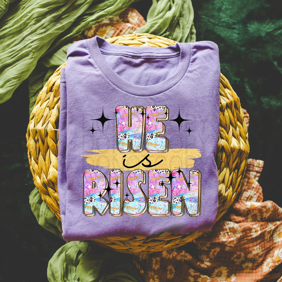 Patterned He Is Risen DTF Heat Transfer