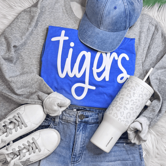 tigers puff ink screen print transfer
