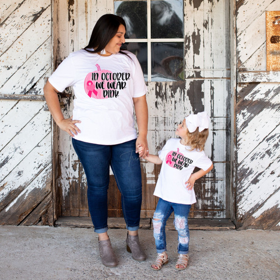 In October We Wear Pink Breast Cancer Awareness Screen Print -  Portugal