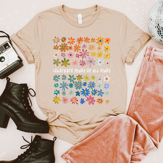 Celebrate Minds Of All Kinds Floral DTF Heat Transfer