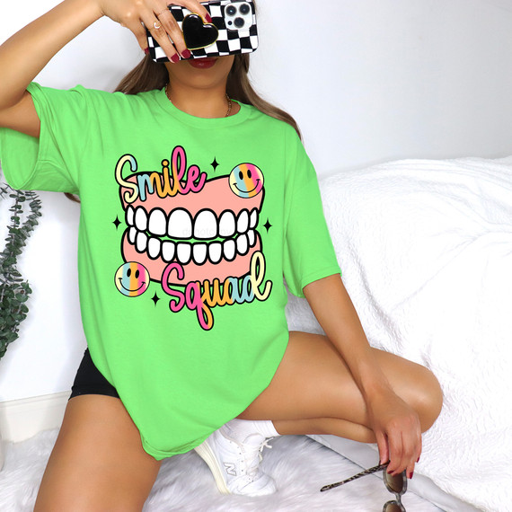 Retro Smile Squad DTF Heat Transfer