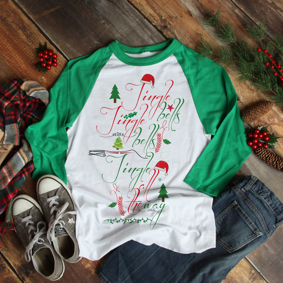 Jingle Bells Word art Sublimation Transfer