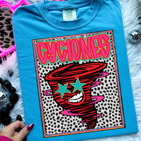 Cyclones Colorful Mascot DTF Heat Transfer