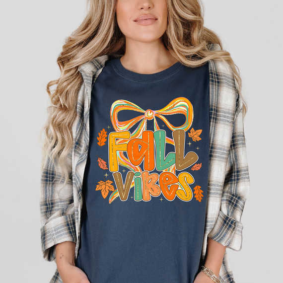 Fall Vibes Bow DTF Heat Transfer