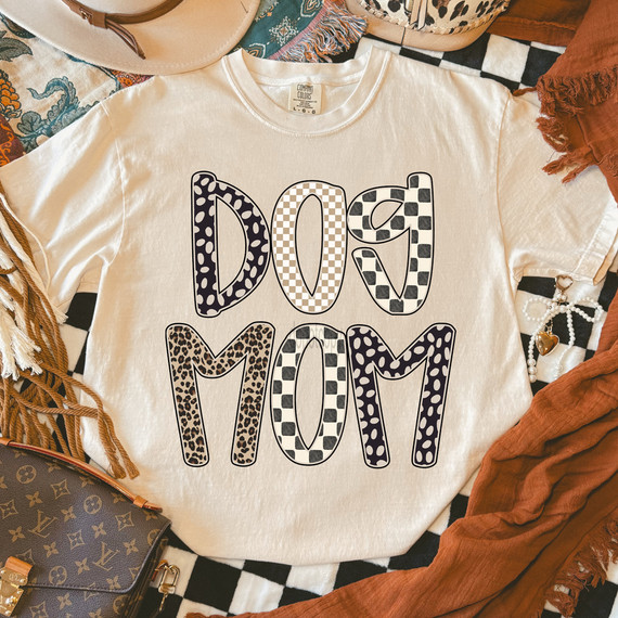 Patterned Dog Mom DTF Heat Transfer
