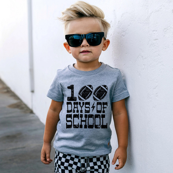 100 Days Of School Football BLACK DTF Heat Transfer