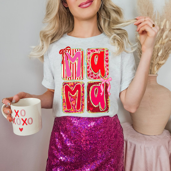 Mama Bow Valentine DTF Heat Transfer
