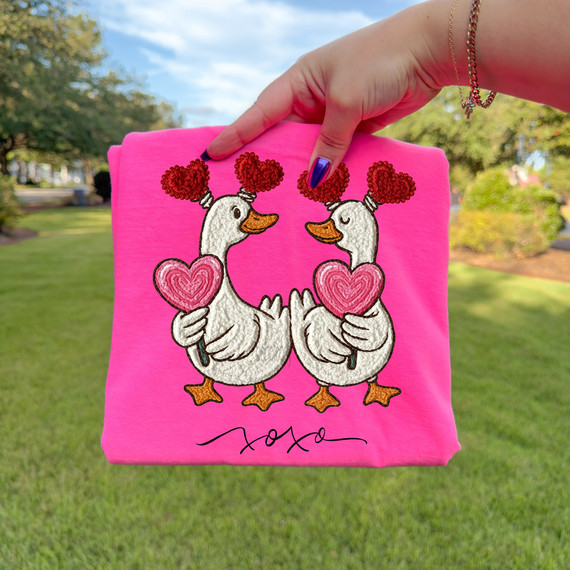 Faux Patch XOXO Geese  DTF Heat Transfer