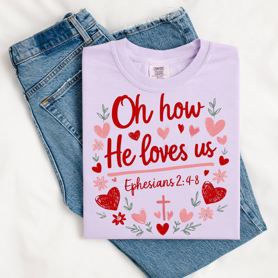 Oh How He Loves Us Doodle DTF Heat Transfer