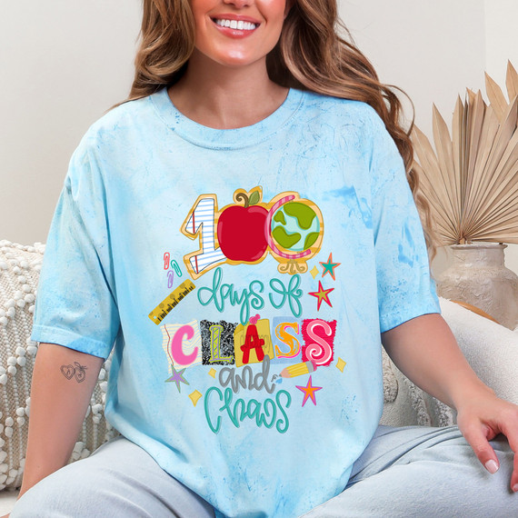 100 Days Of Class And Chaos DTF Heat Transfer
