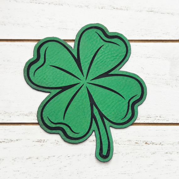 Four Leaf Clover FAUX Leather Patch