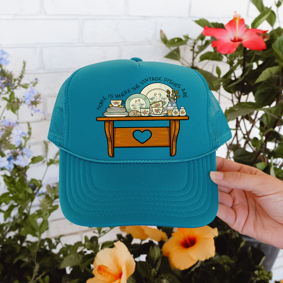 Home Is Where The Vintage Dishes Are DTF Heat Transfer