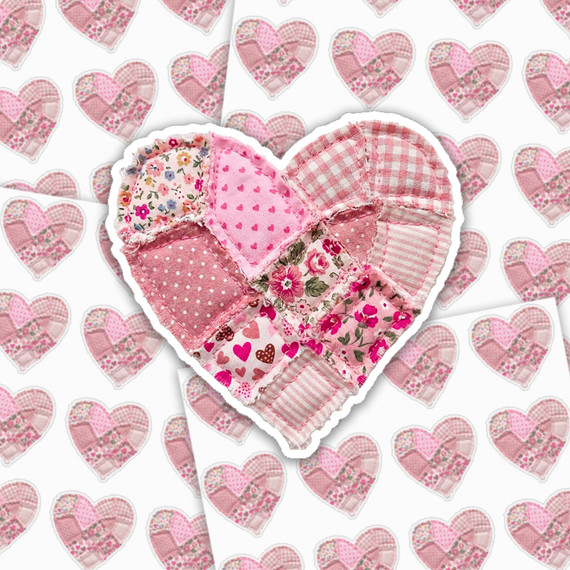 Patchwork Heart Sticker Sheet