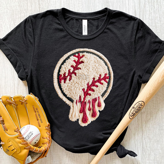 Faux Patch Dripping Baseball DTF Heat Transfer