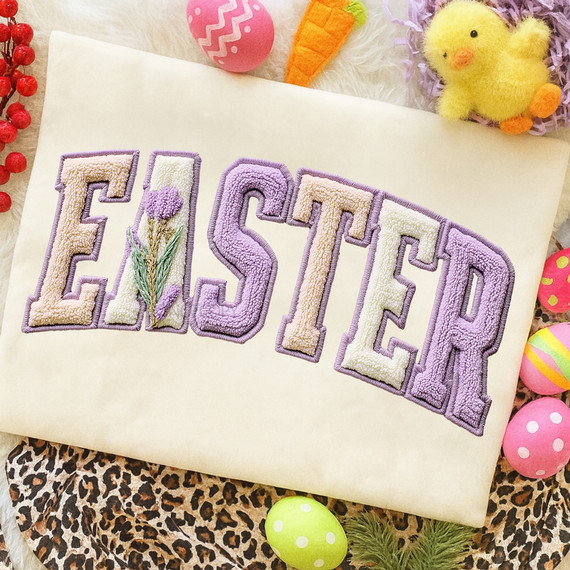 Faux Chenille Spring Easter DTF Heat Transfer