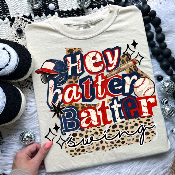 Retro Hey Batter Batter Swing DTF Heat Transfer