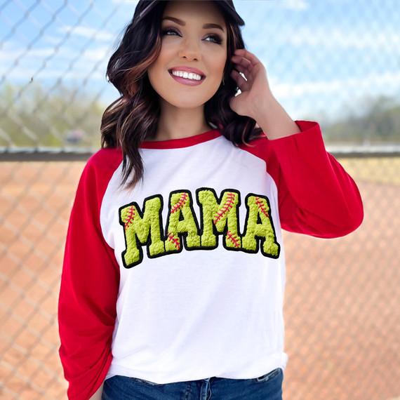 Faux Patch Softball Mama DTF Heat Transfer