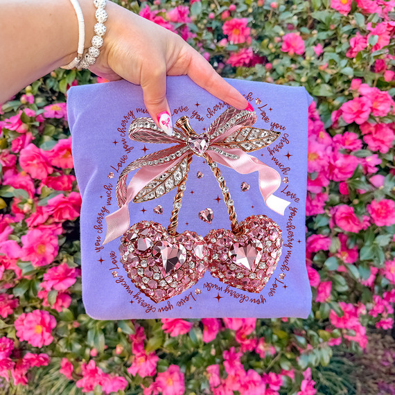 Faux Jewel Love You Cherry Much Cherries DTF Heat Transfer