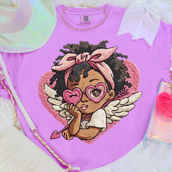 African American Cupid DTF Heat Transfer