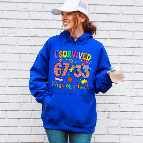 I Survived 67 + 33 Days of School DTF Heat Transfer