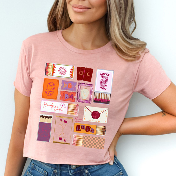 Vintage Western Matchbox Collage DTF Heat Transfer