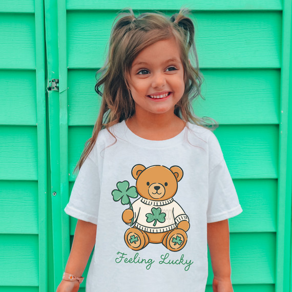 Feeling Lucky Teddy Bear DTF Heat Transfer