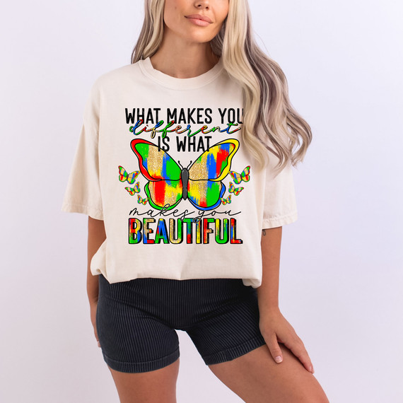 What Makes You Different Is What Makes You Beautiful Autism DTF Heat Transfer