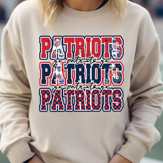 Go Patriots Stacked DTF Heat Transfer