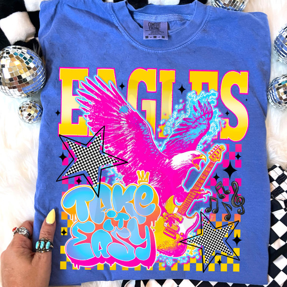 Take It Easy Band Tee DTF Heat Transfer