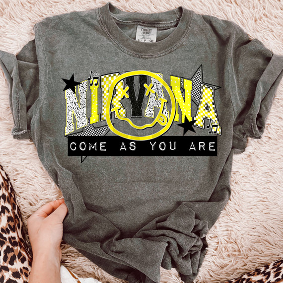 Come As You Are Band Tee DTF Heat Transfer