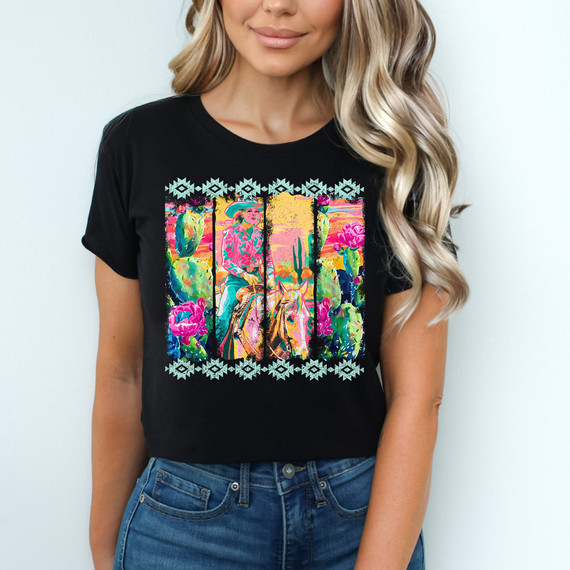 Brushstroke Western Cowgirl DTF Heat Transfer