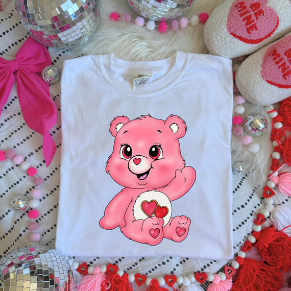 Pink Love Bear DTF Heat Transfer