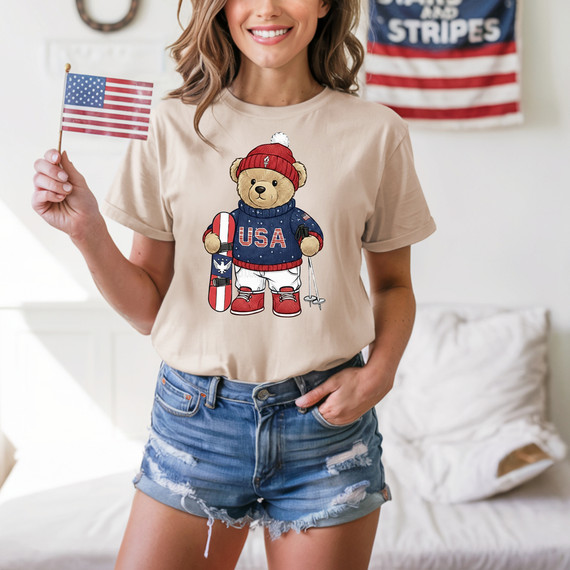 USA Bear Patriotic DTF Heat Transfer