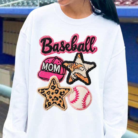 Faux Patch Baseball Mom DTF Heat Transfer