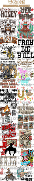 Western Premade 22x120 Gang Sheet DTF Heat Transfer