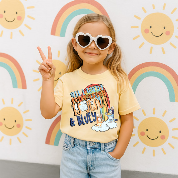 All I Want For Easter Is Jesus & Blue Friend DTF Heat Transfer