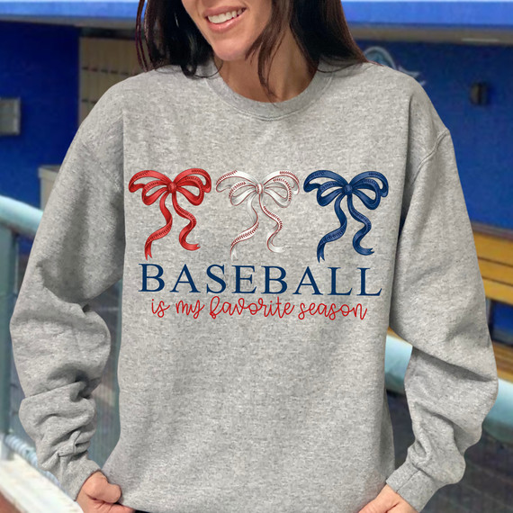 Baseball Is My Favorite Season Bows DTF Heat Transfer