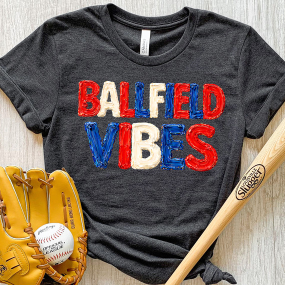 Faux Paint Baseball Vibes DTF Heat Transfer