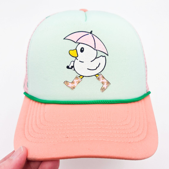 Glitter Duck Hat/Pocket Screen Print Heat Transfer