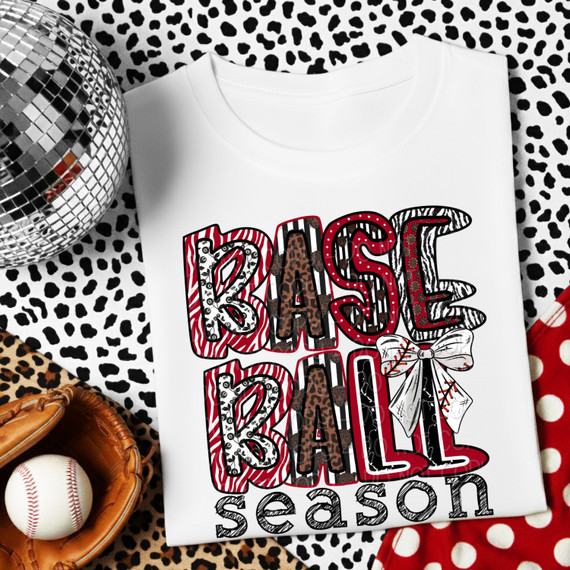 Patterned Baseball Season DTF Heat Transfer