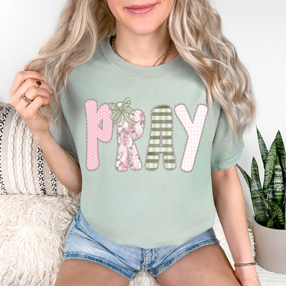 Pray Pink/Green Pattern DTF Heat Transfer