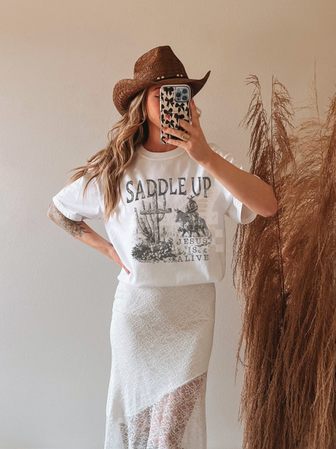 Saddle Up - Jesus Is Alive DTF Heat Transfer