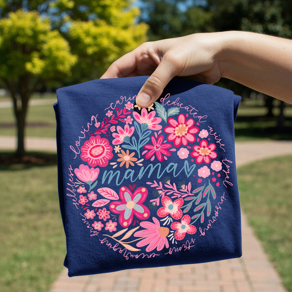 Mama Floral Circle DTF Heat Transfer